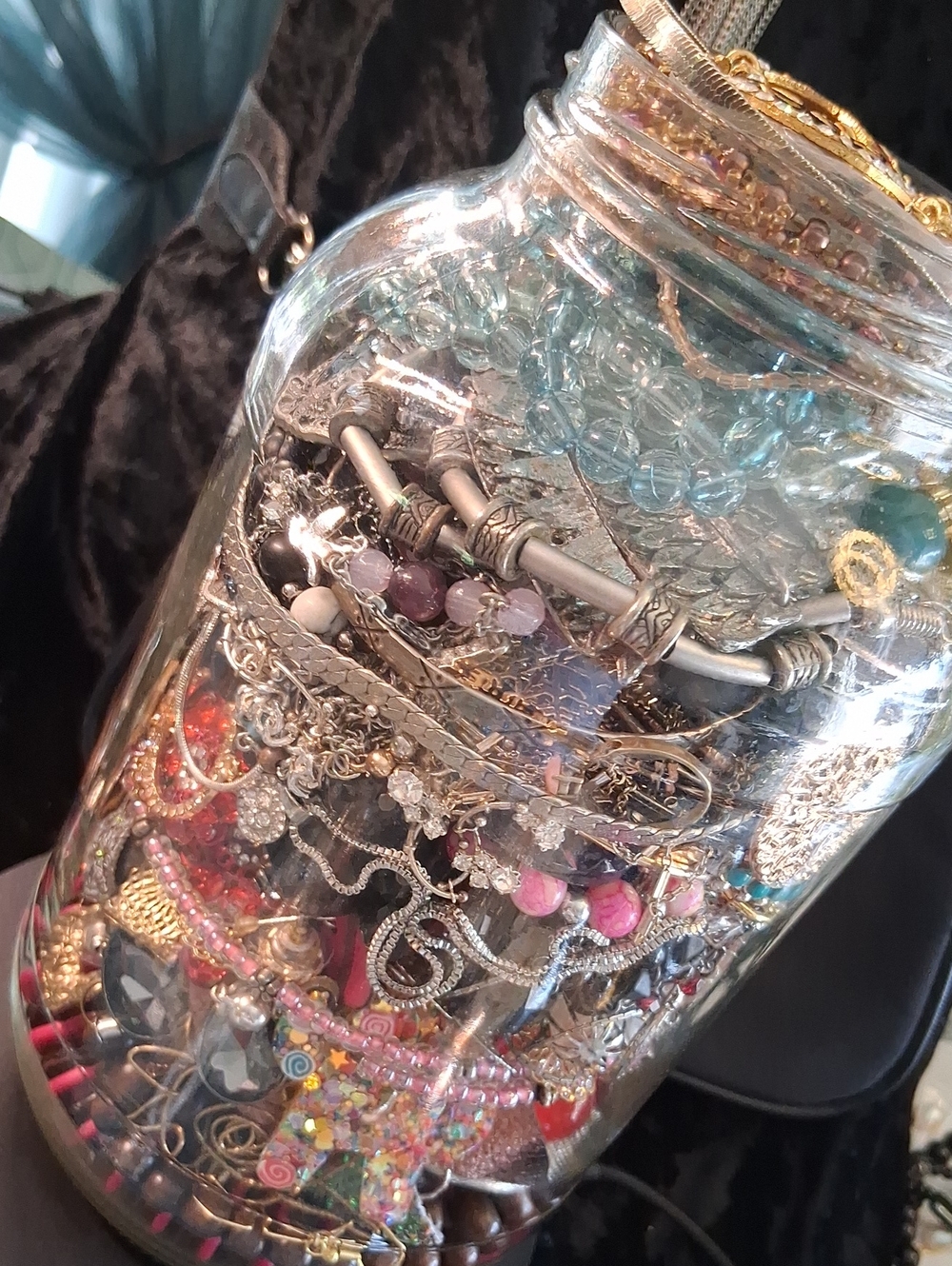 Bulk Lot 1/2 Gallon Jewelry Jar Necklace, Bracelets, Earrings